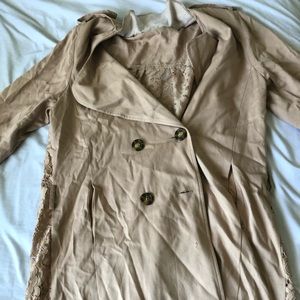 Lace Back Trench Coat
